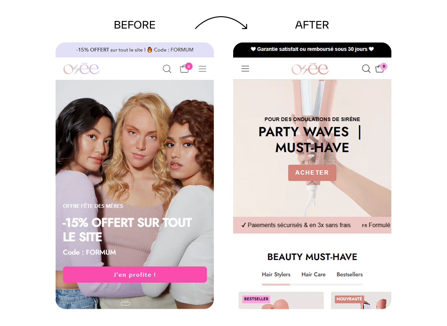Before and After Mobile UI Comparison
